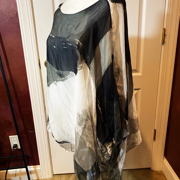Tina Stephens Blouse Made in Italy Silk over Tank - Picture 2 of 4